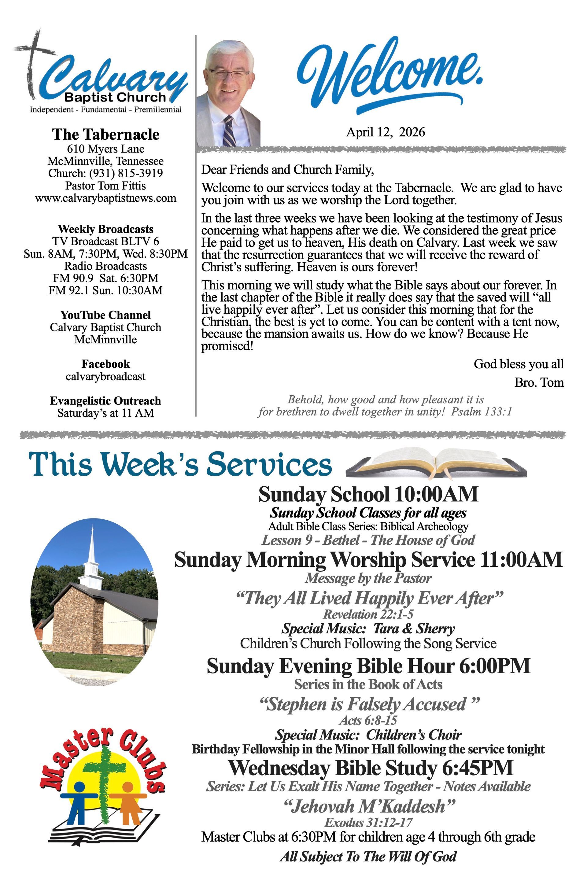 Calvary Baptist Church McMinnville Tennessee Tom Fittis Independent Baptist