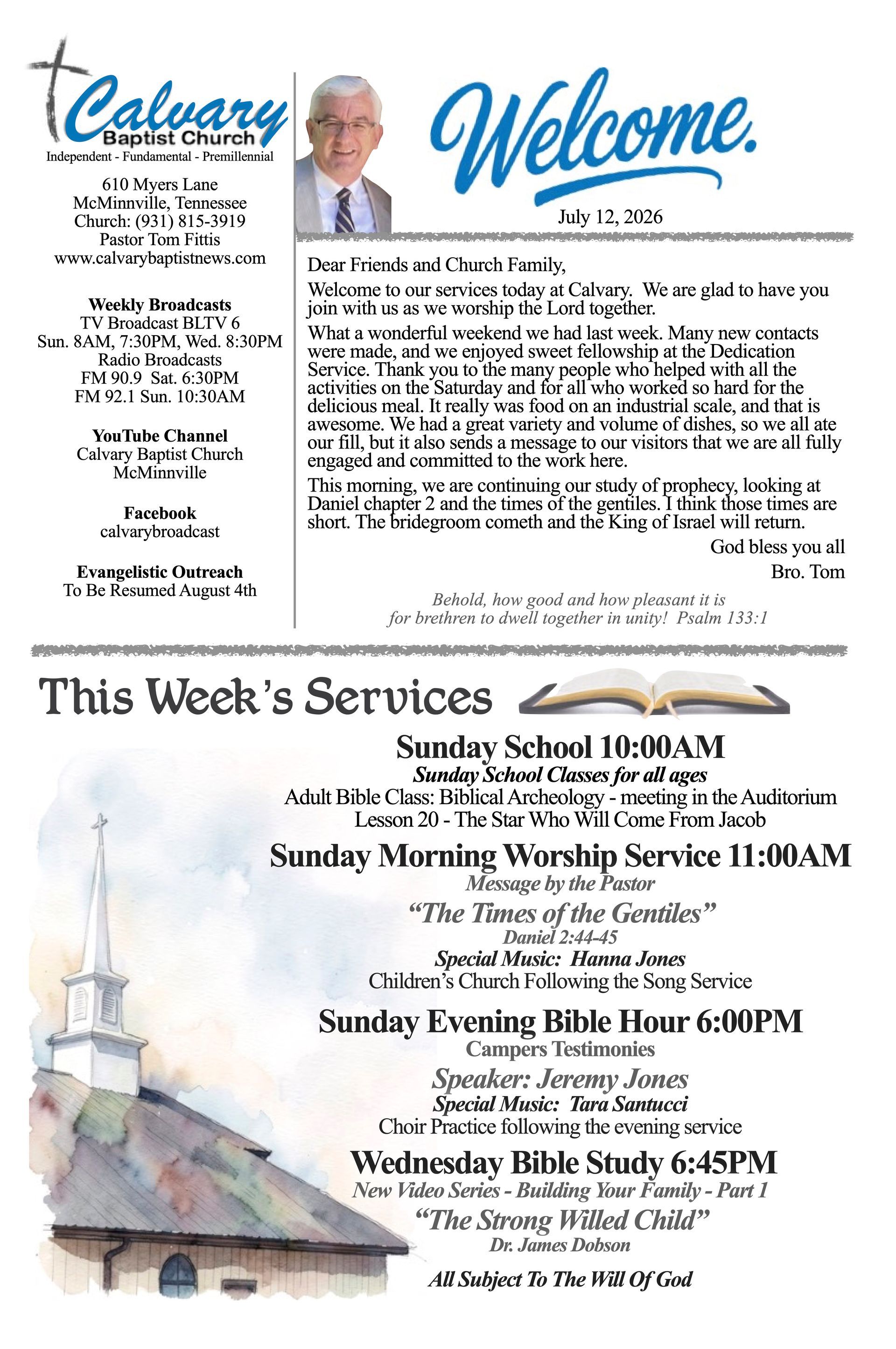 Calvary Baptist Church McMinnville Tennessee Tom Fittis Independent Baptist