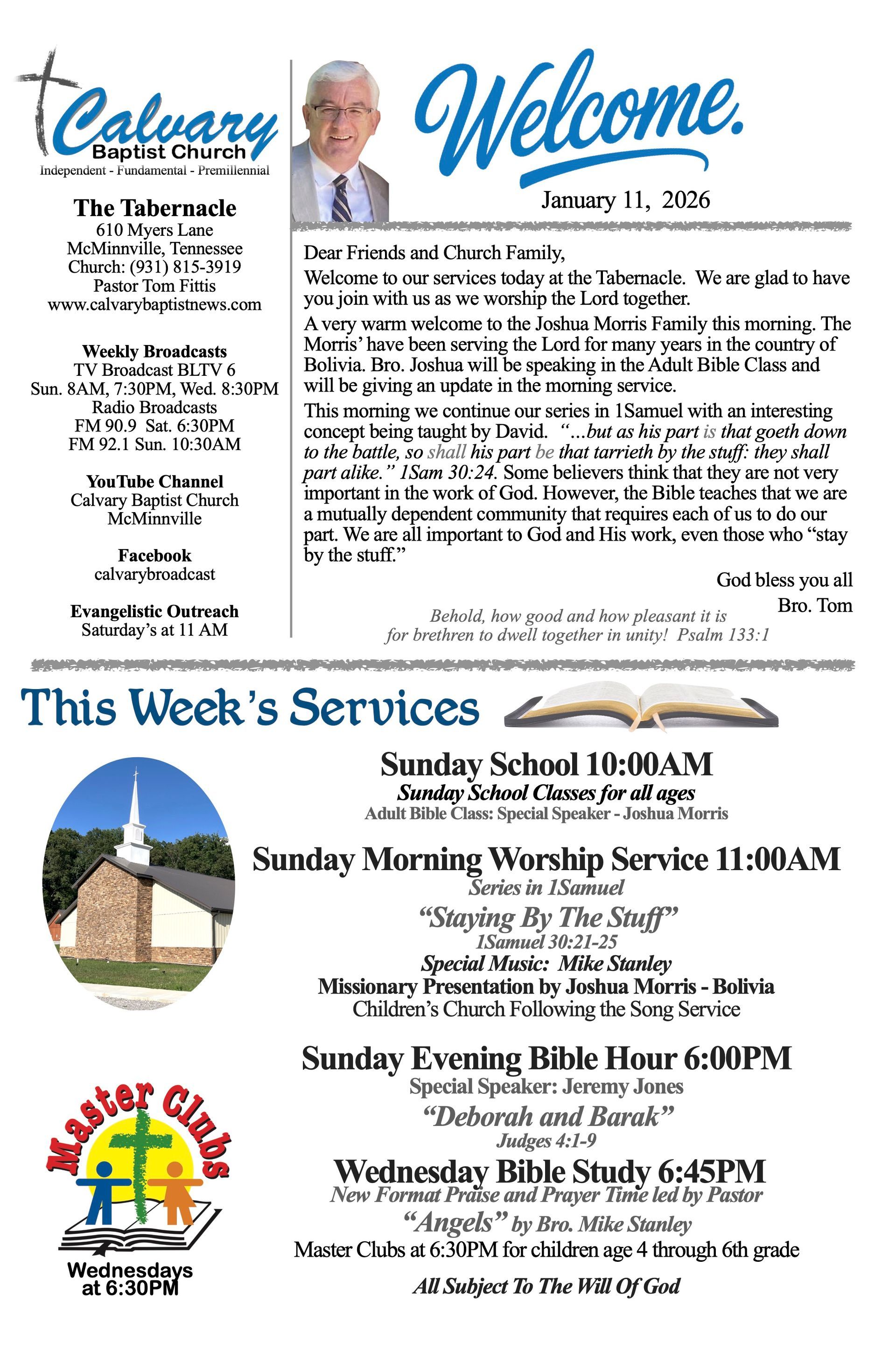 Calvary Baptist Church McMinnville Tennessee Tom Fittis Independent Baptist