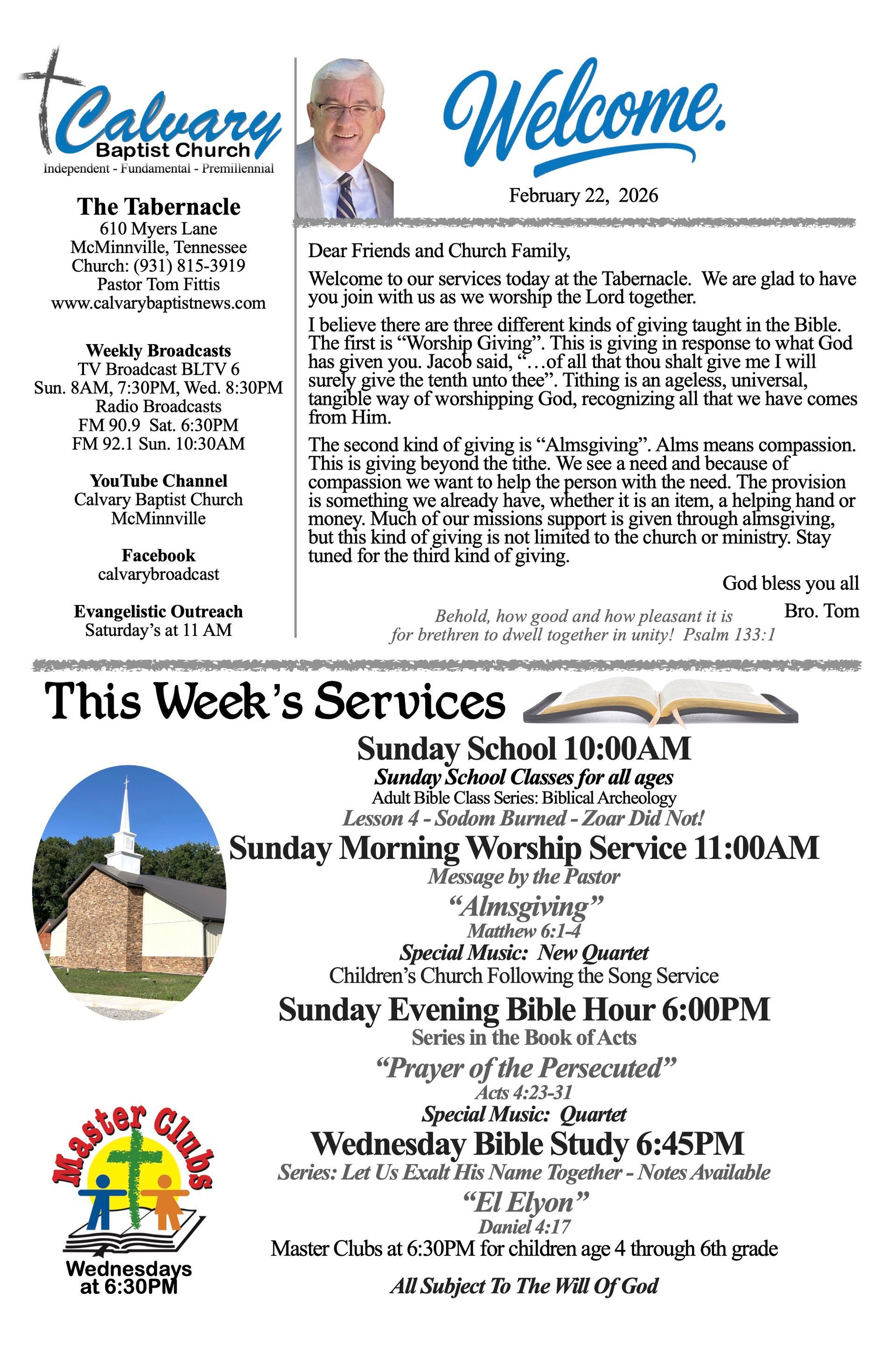 Calvary Baptist Church McMinnville Tennessee Tom Fittis Independent Baptist
