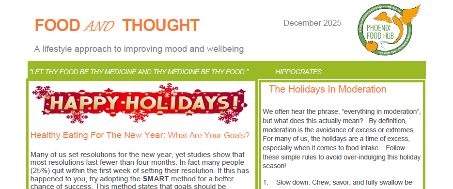 Food and Thought newsletter December 2025