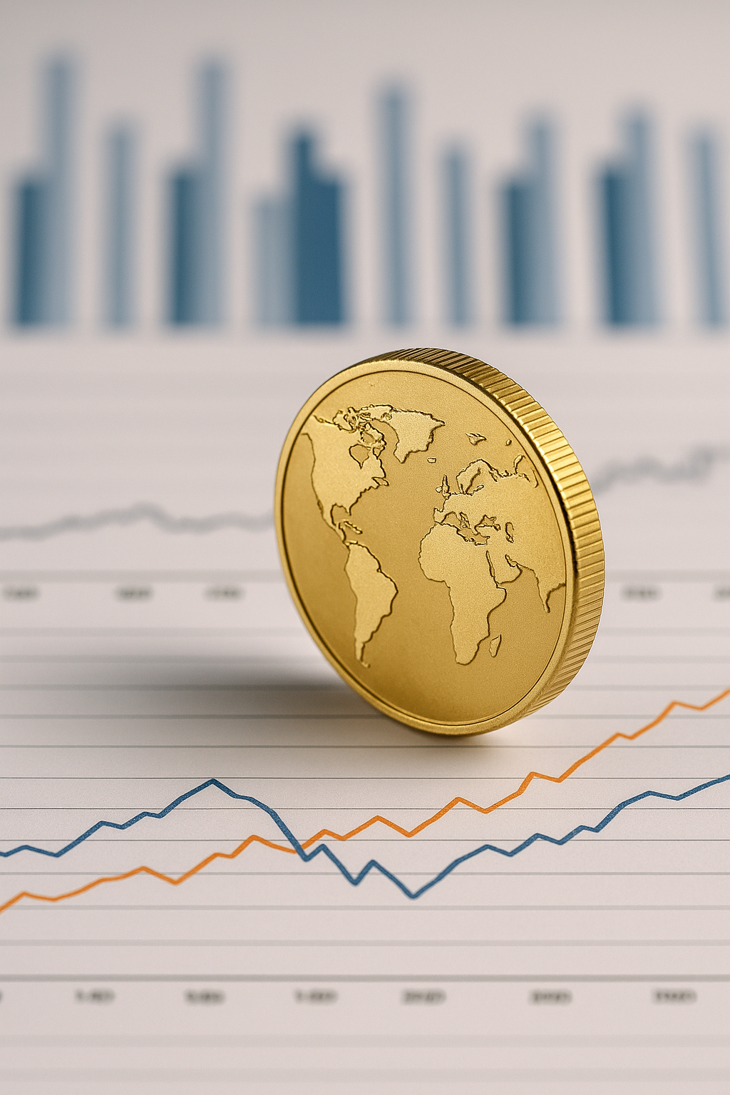 象徵財富增長的金幣與箭頭圖像,展現財務自由與多元收入的主題