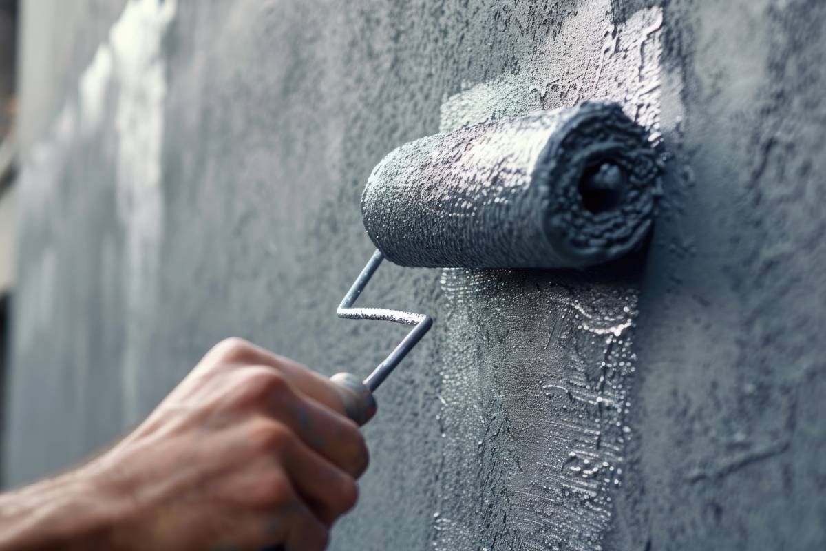 Someone using a roller brush to prepare a surface for logo painting  near Johnson City, Tennessee (TN)