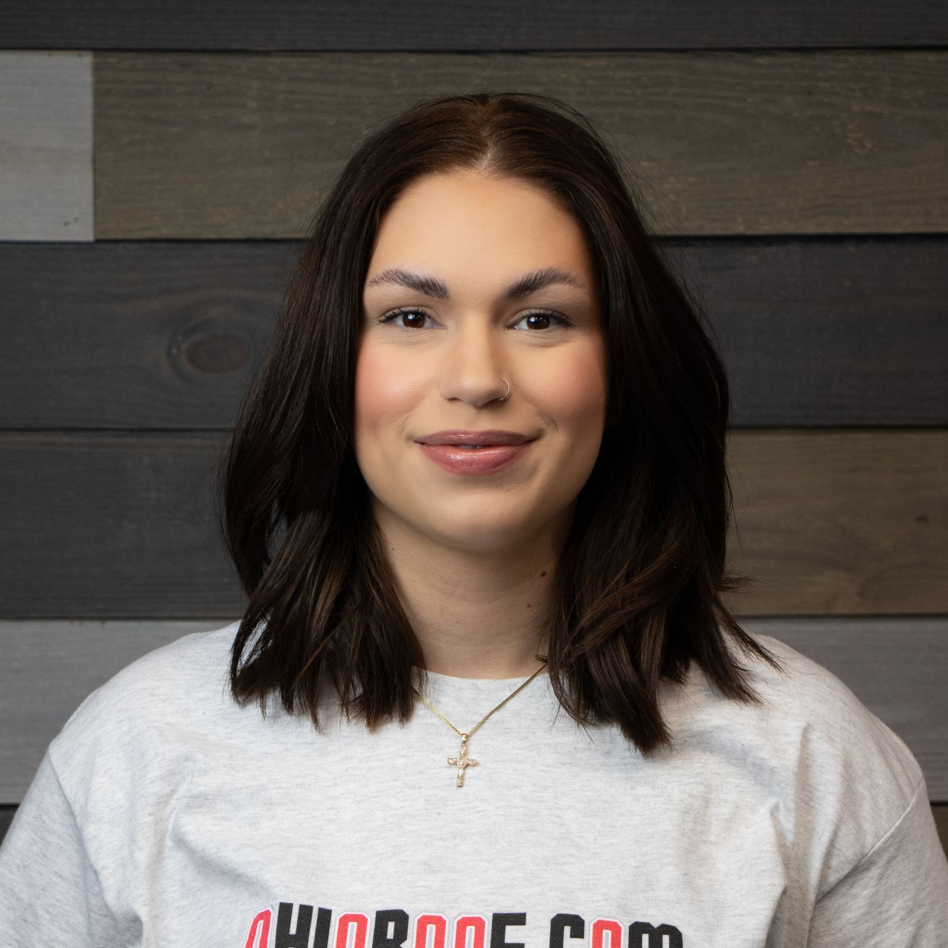 A woman wearing a t-shirt that says ohioproof.com