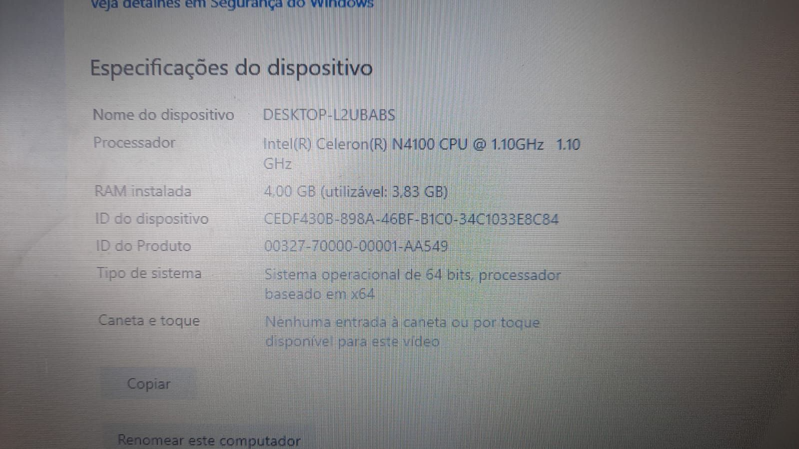 Notebook Lg Celeron N4100 1.10Ghz W10 4Gb 500Gb Hdd 14
