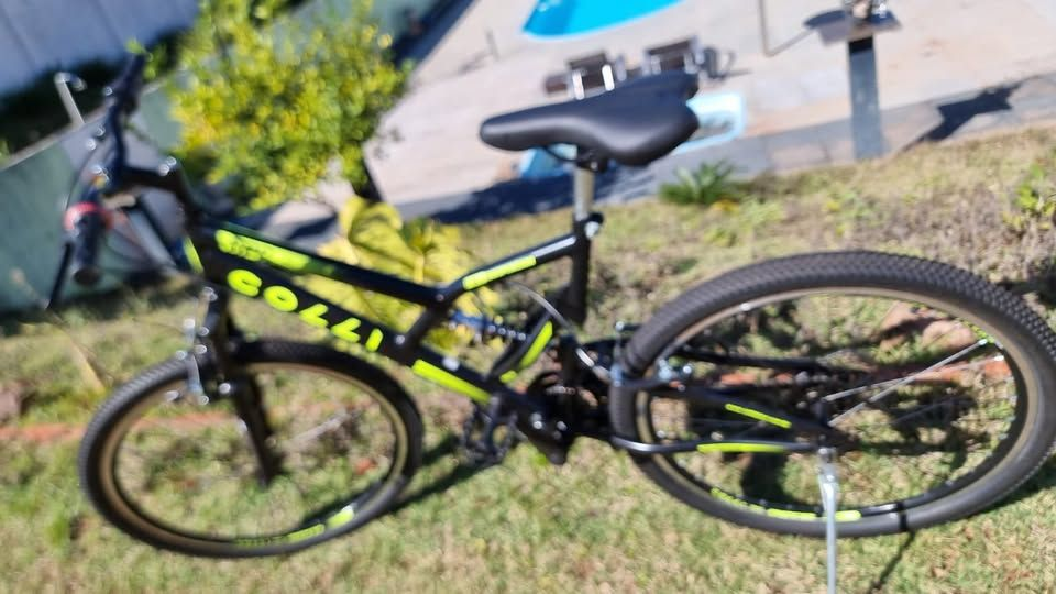 Bicicleta Colli GPS Aro 26 quadro em aço carbono suporta120 kg dupla suspensão 21 marchas nova