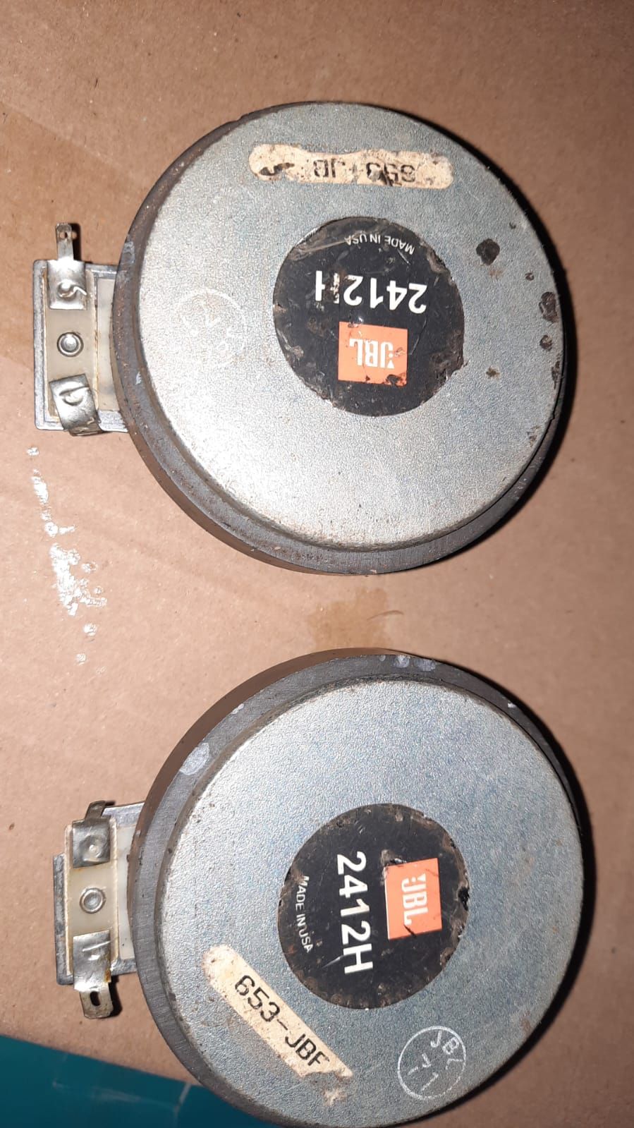 Drive corneta JBL 2412h Usa ( Par 02 drives ) com reparos queimados