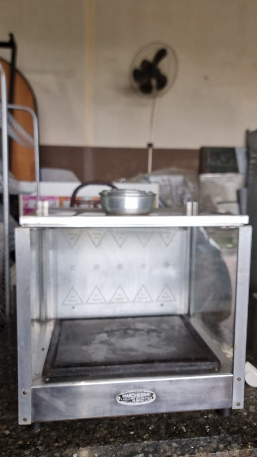 eletro Estufa elétrica com chapa bifeira grossa em alumínio e inox 0,46x0,36x0,44 cm 127 volts