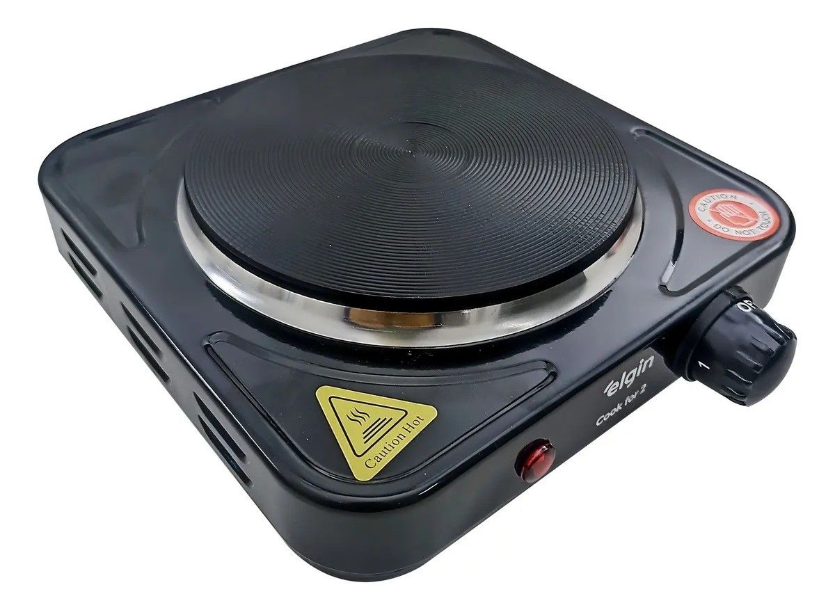 Fogãon elétrico  cooktop - Elgin 1000w 220 volts 01 boca preto novo