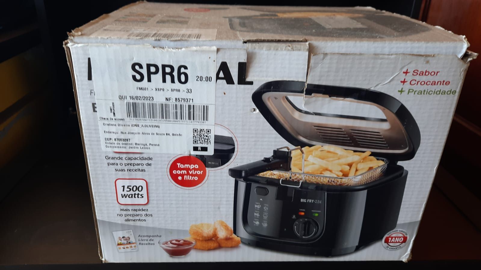eletrodomestico Fritadeira elétrica Mondial 2,5 litros 1500 w 127 volts usada funcionando 100%
R$150