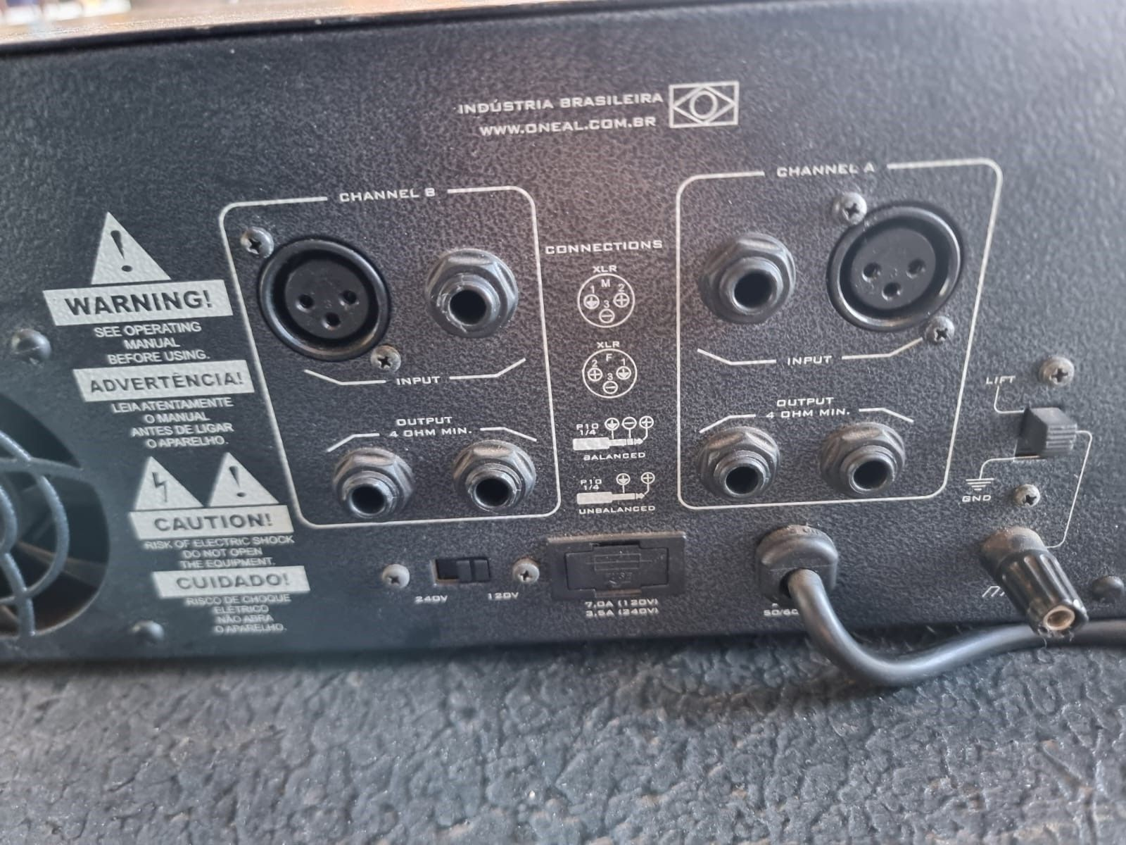 Amplificador de Potência O'Neal OP 3600 para 2 Canais 700 W RMS semi nova funcionando 100%