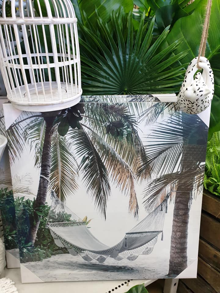 Print Canvas Of Palm Tree And Hammock — Discount Variety Store in Alice Springs, NT