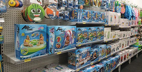 Shelves Full Of Inflatable Pool Toys & Accessories — Toys in Alice Springs, NT