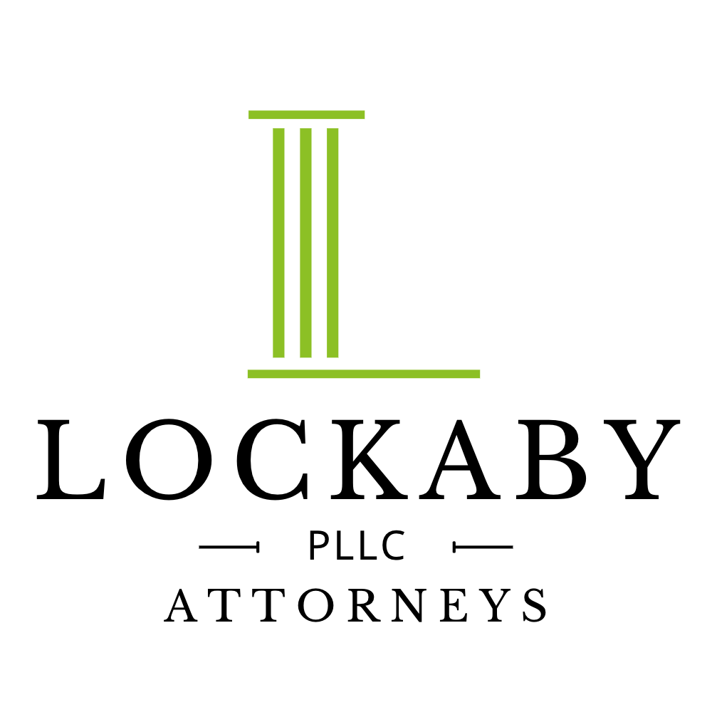 Lockaby PLLC Attorneys logo: green pillar graphic over black text.
