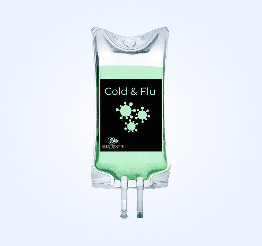 IV bag labeled 
