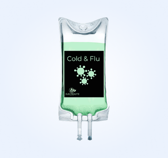 IV bag labeled 