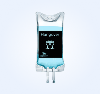 IV bag labeled 