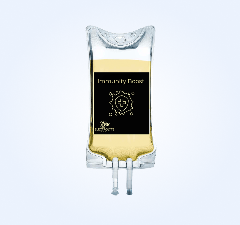 IV bag labeled 