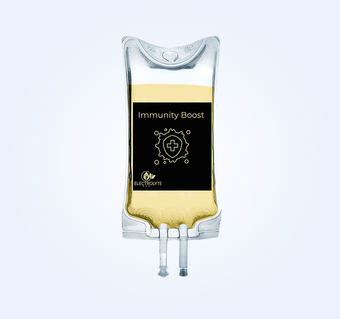 IV bag labeled 