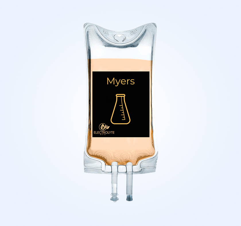 IV bag labeled 