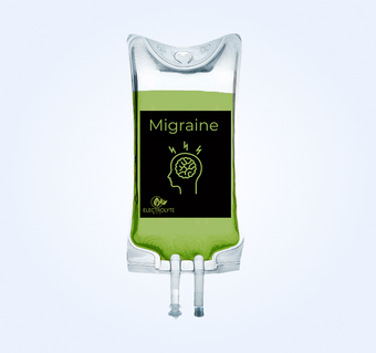IV bag labeled 