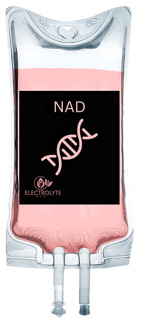 IV bag of pink liquid labeled