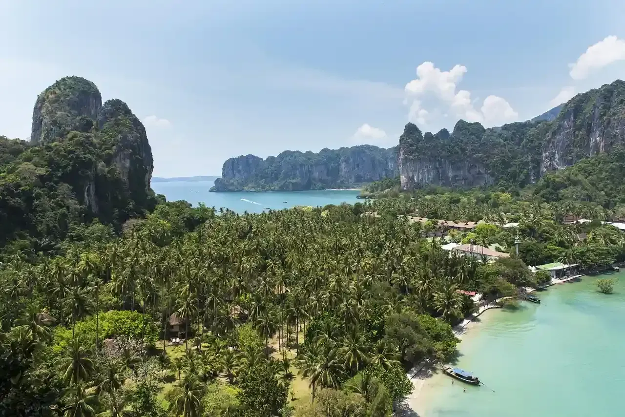 aerial view of railay beach