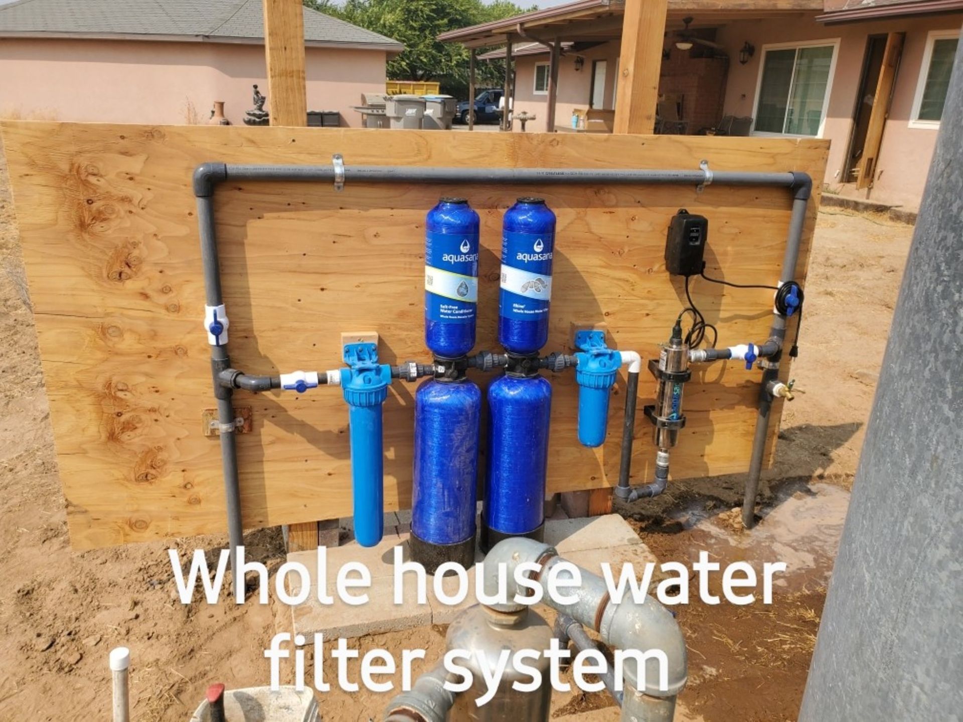 A picture of a whole house water filter system