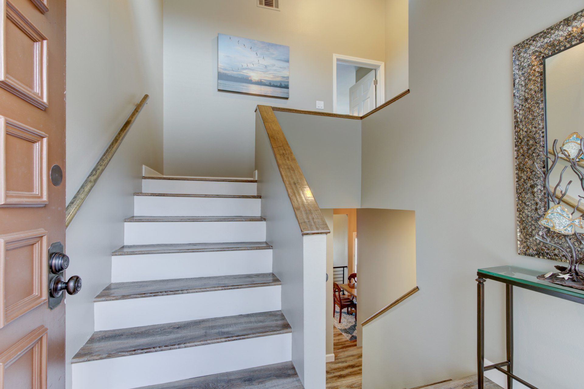 A staircase leading up to the second floor of a house.