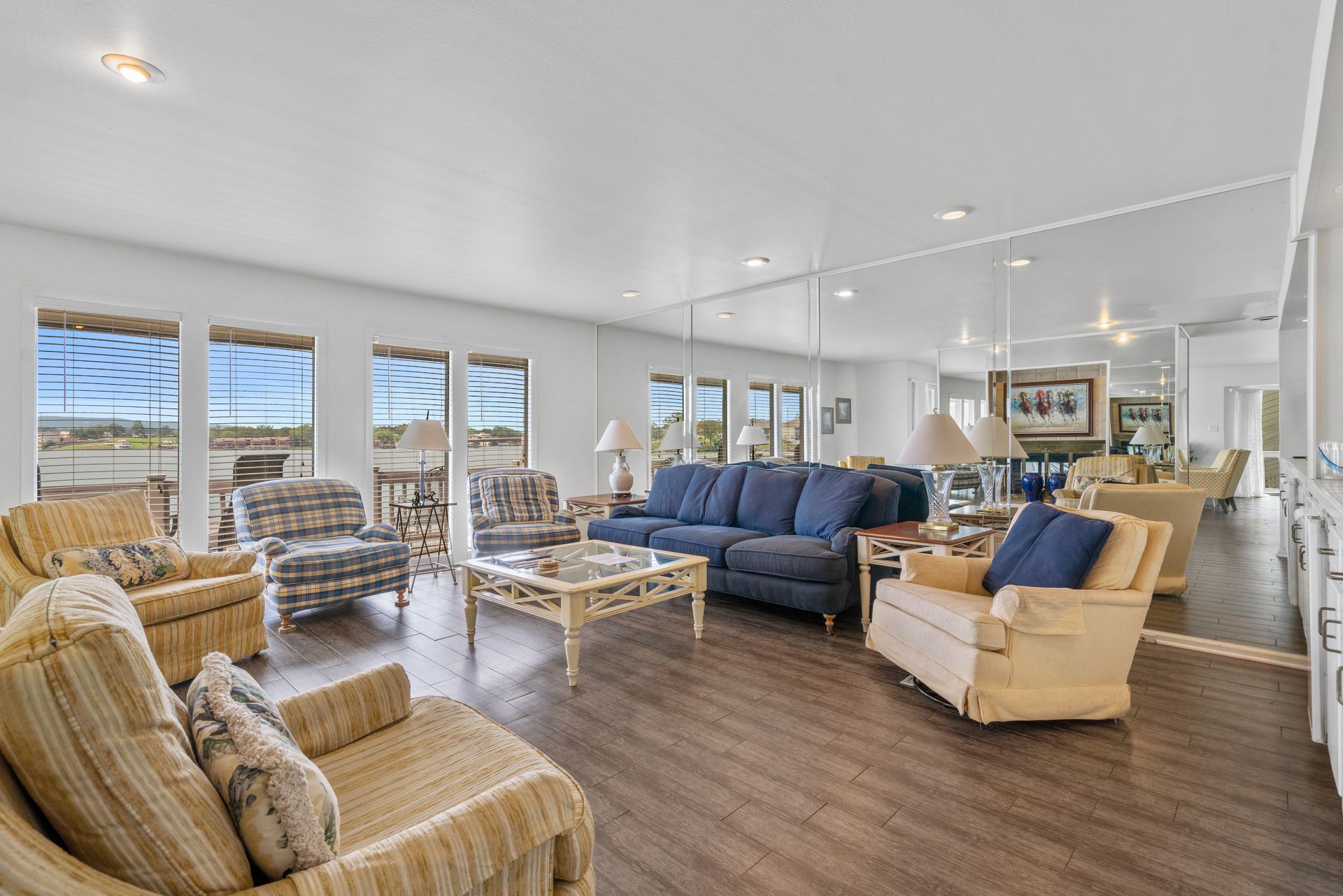 A living room filled with furniture and a couch.