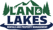 A logo for land and lakes rentals and property management