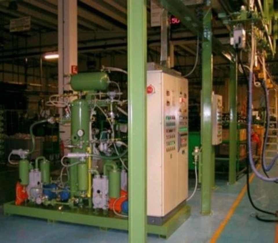 impianto per vuoto in industria