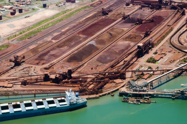 An Aerial View Of A Large Ship Docked In A Harbor — Oz Shipping Containers in Port Hedland, WA