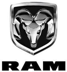Ram logo: Silver ram head within a black and silver shield, with 