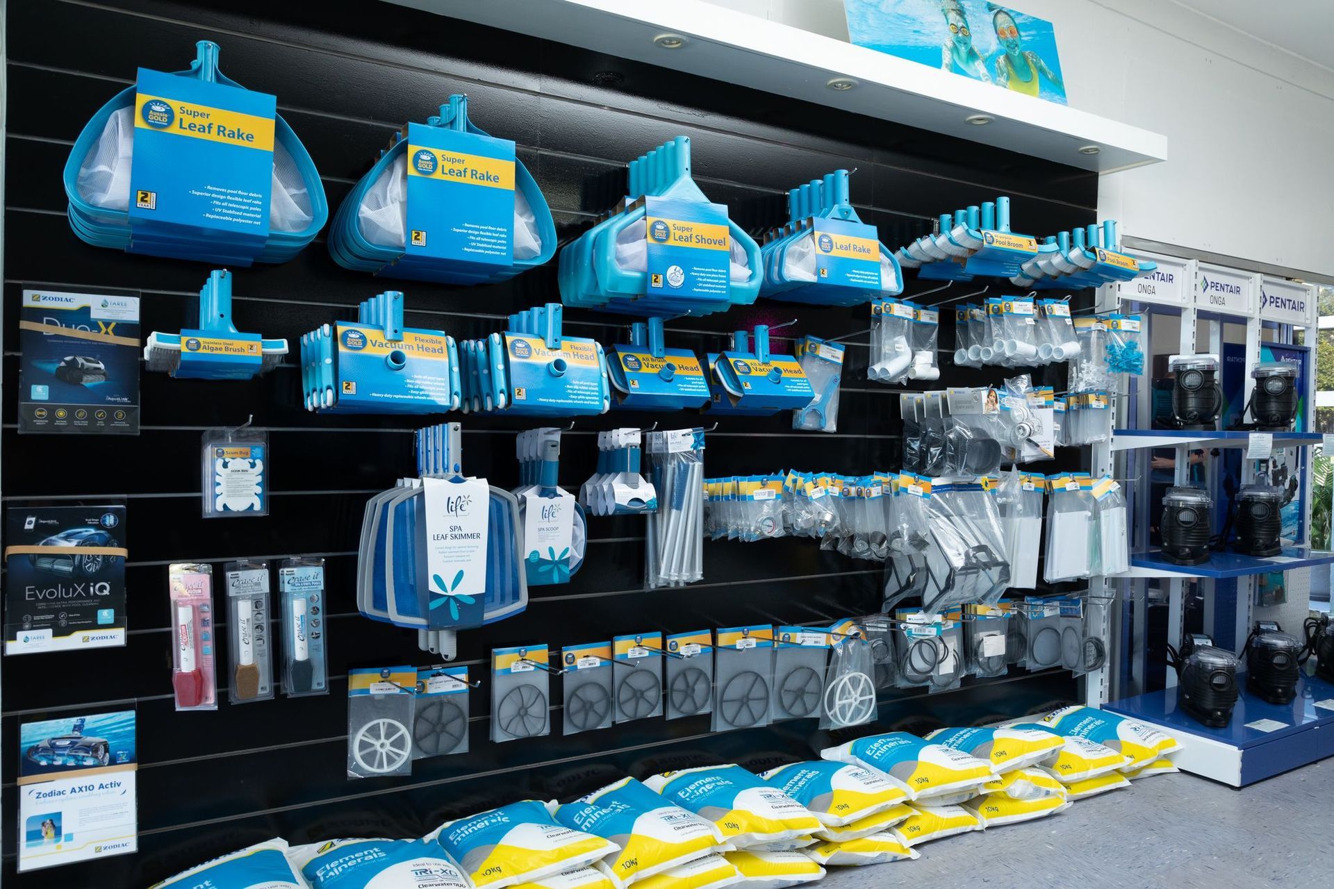 A Store Filled With Lots of Swimming Pool Equipment — Taree Pool Supplies in Taree, NSW