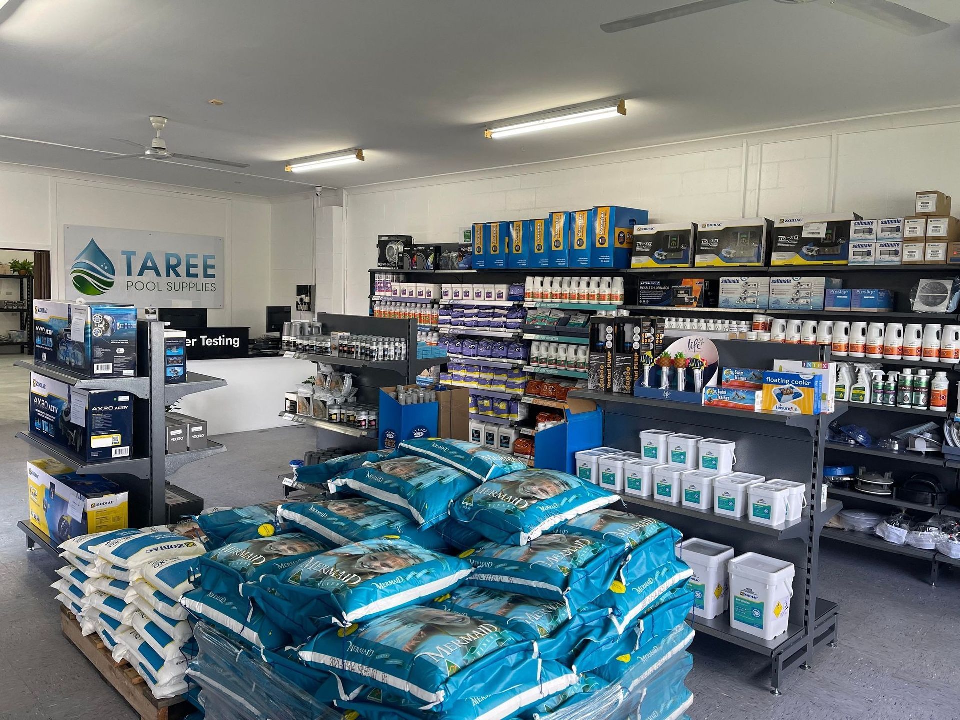 Well-lit Pool Supply Store Interior