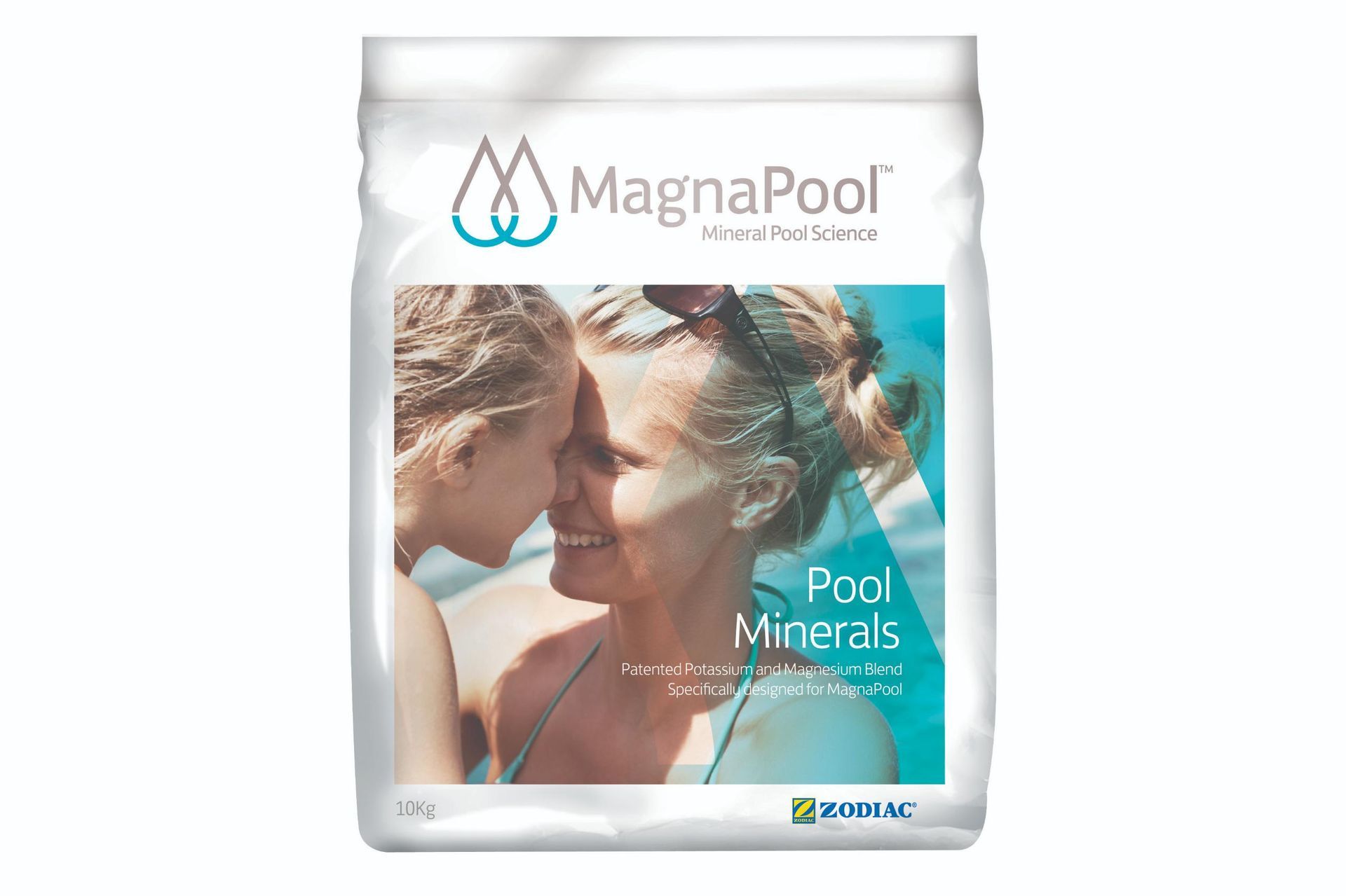 A Bag of Magnapool Pool Minerals With a Picture of a Woman and Child on It — Taree Pool Supplies in Forster, NSW