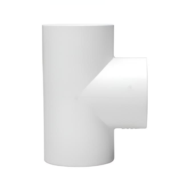 A White Pvc Tee is Shown on a White Background — Taree Pool Supplies in Taree, NSW