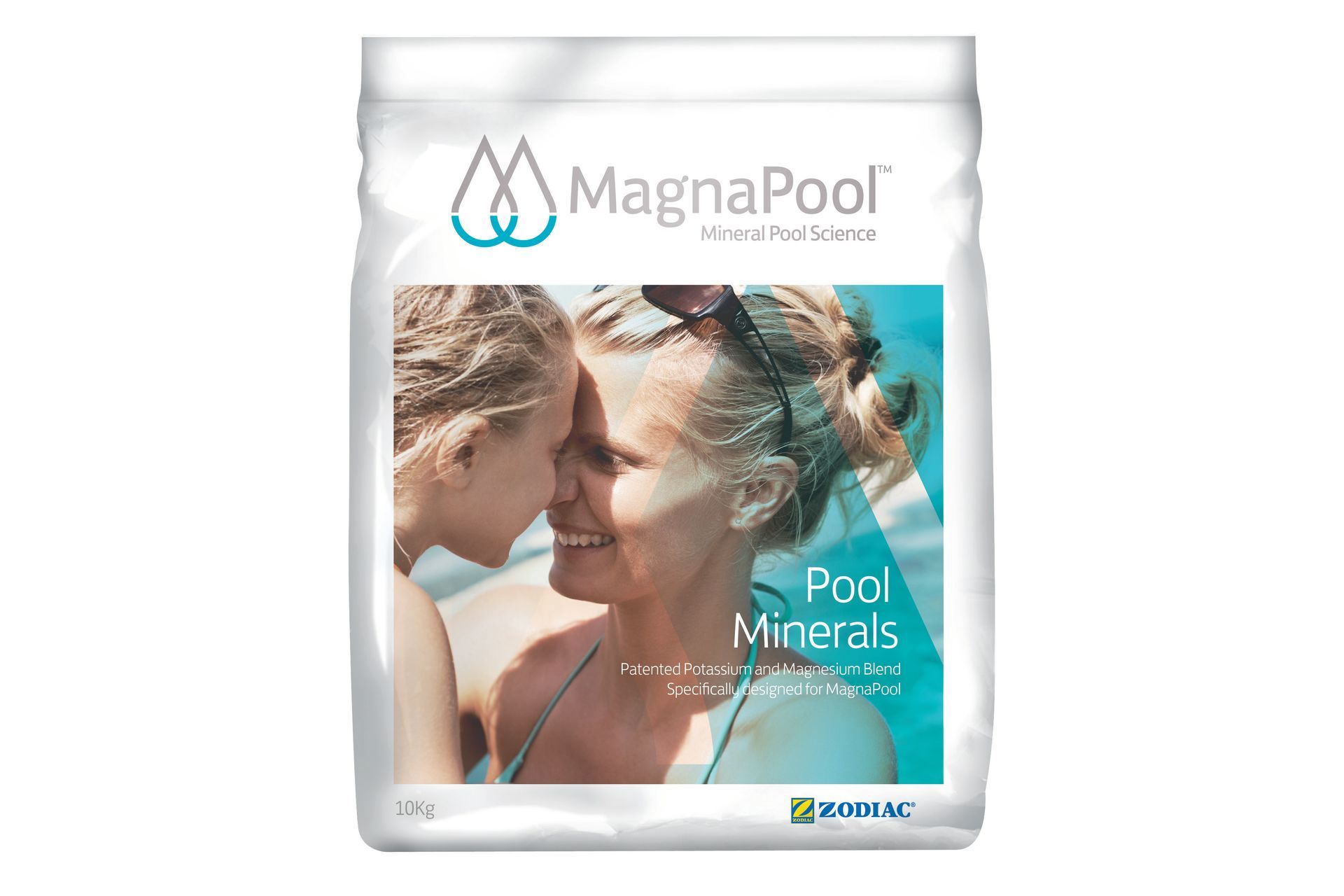 A Bag of Magnapool Pool Minerals With a Picture of a Woman and Child on It — Taree Pool Supplies in Taree, NSW