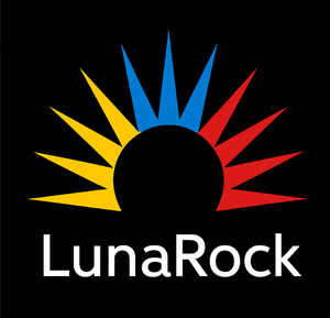 Logo for Luna Rock LLC: a sun graphic over a blue, white, and red horizontal bar, with the text 