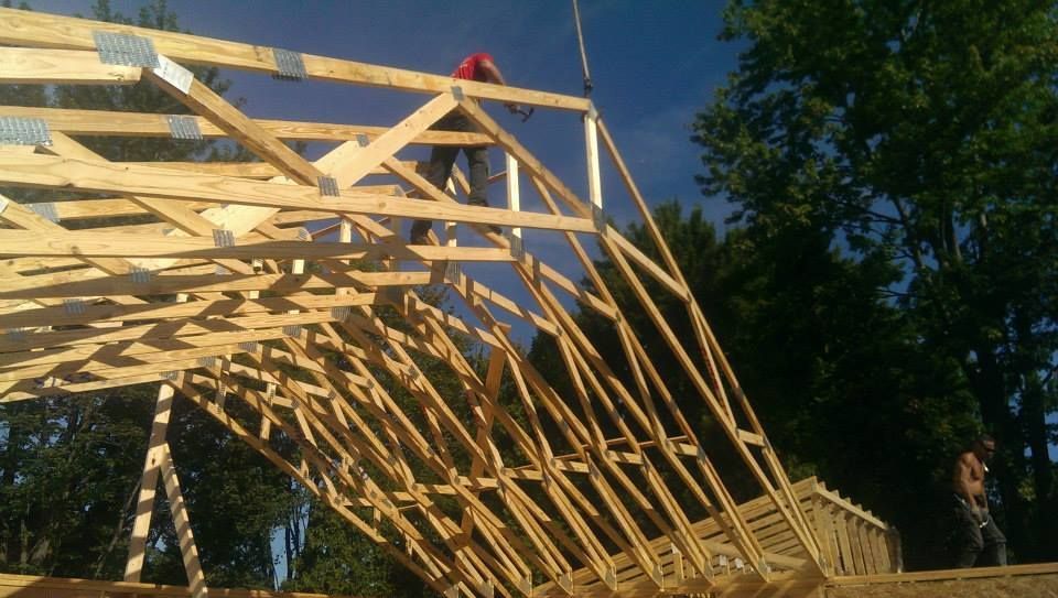 Professional Carpenter Doing Roof Frame
