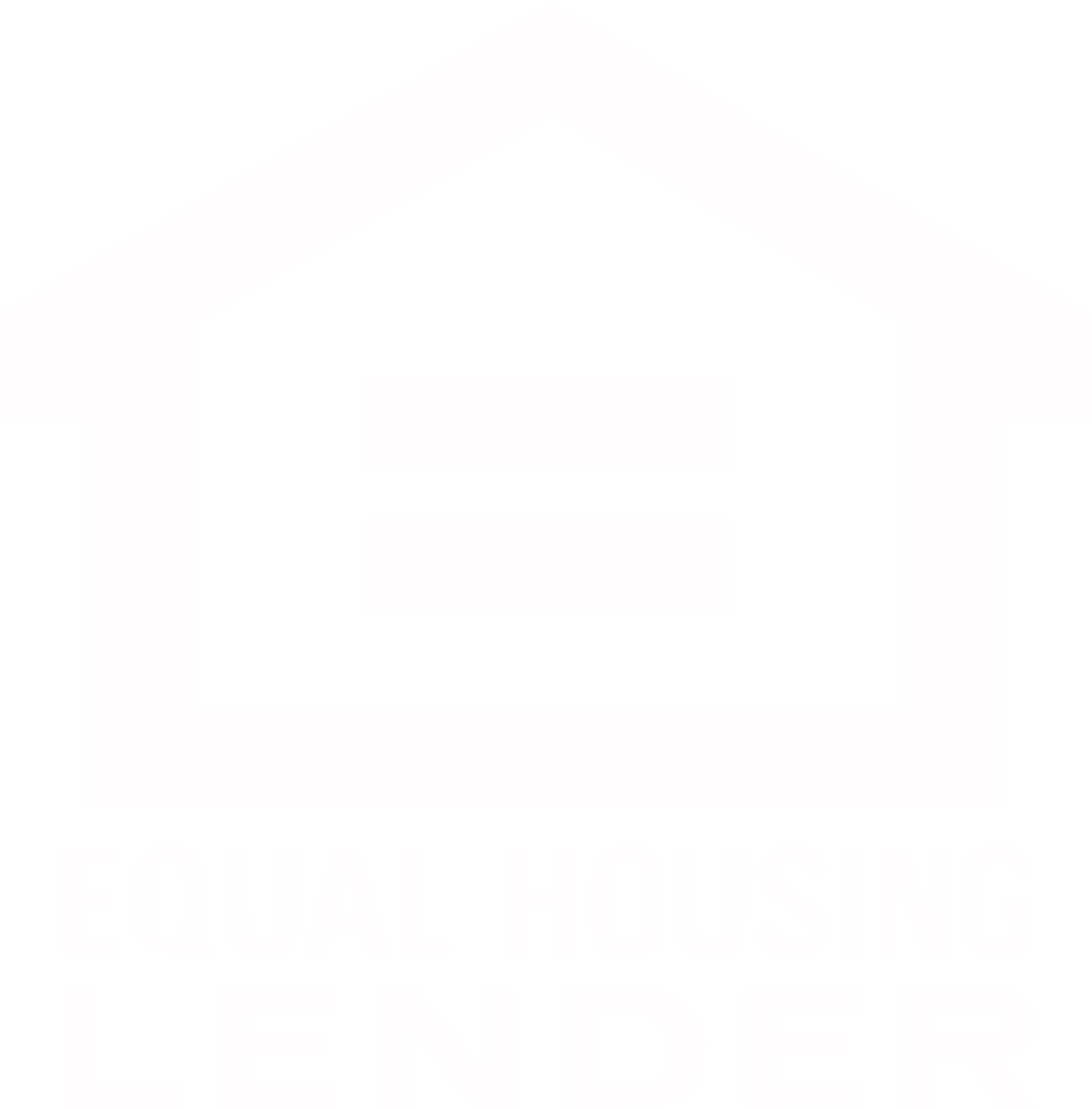 White logo of a house-shaped box with text underneath.