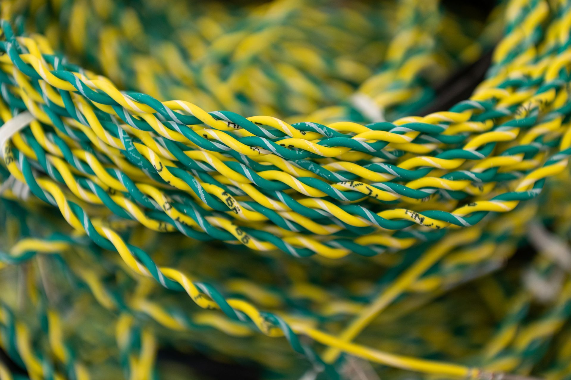 electrical cables twisted together