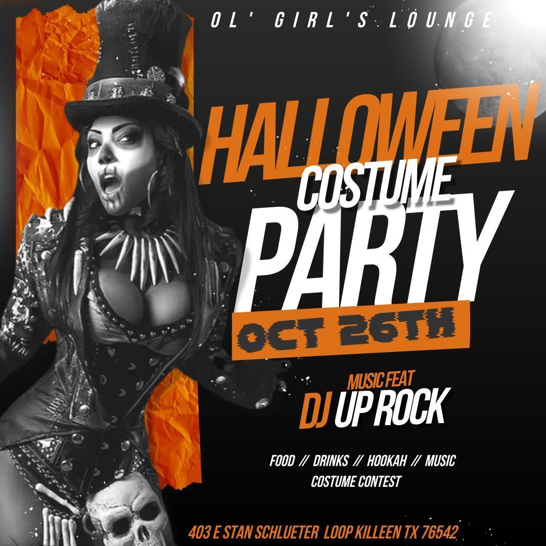 A poster for a halloween costume party on october 26th