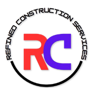 A red and purple logo for refined construction services
