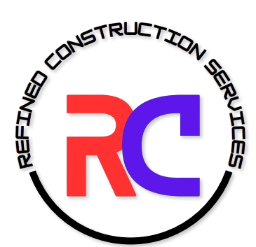 A red and purple logo for refined construction services