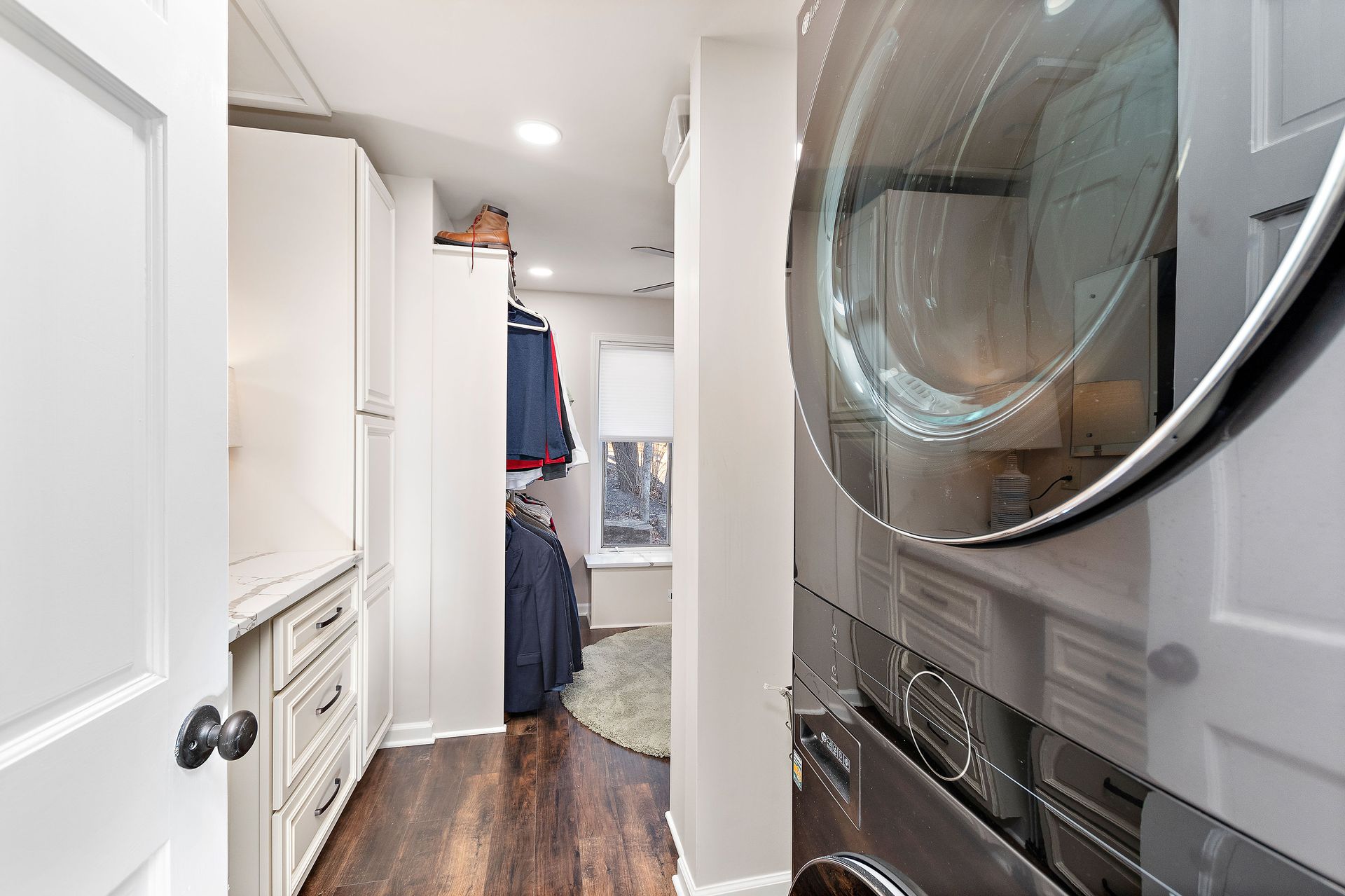 There is a washer and dryer in the laundry room.