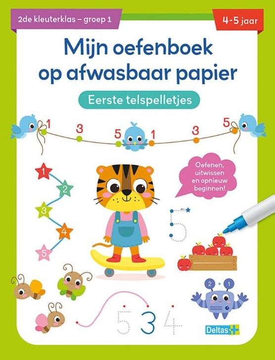 Boekrecensie Mijn oefenboek op afwasbaar papier Eerste telspelletjes 4-5 jaar