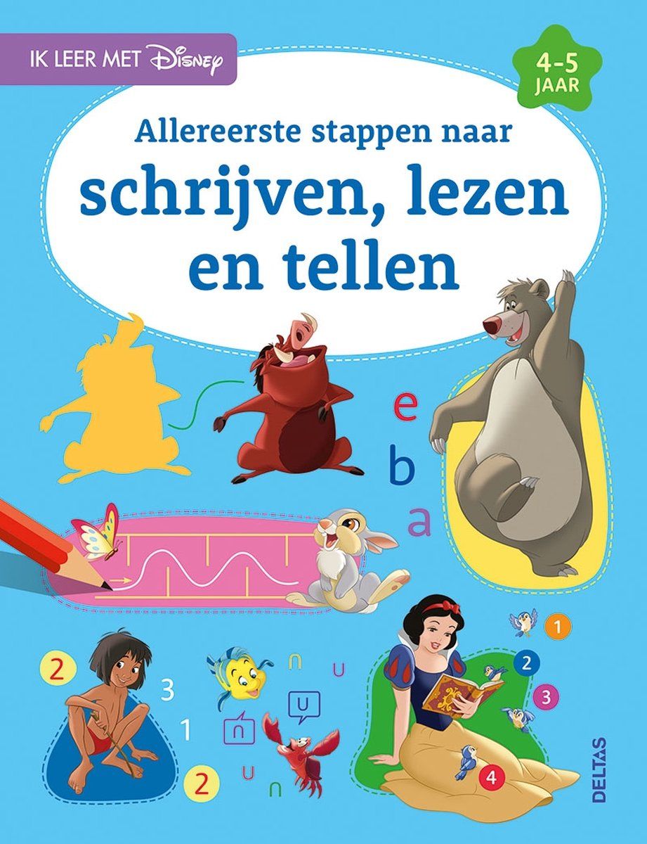 Boekrecensie Disney Allereerste stappen naar schrijven, lezen en tellen (4-5 j.)