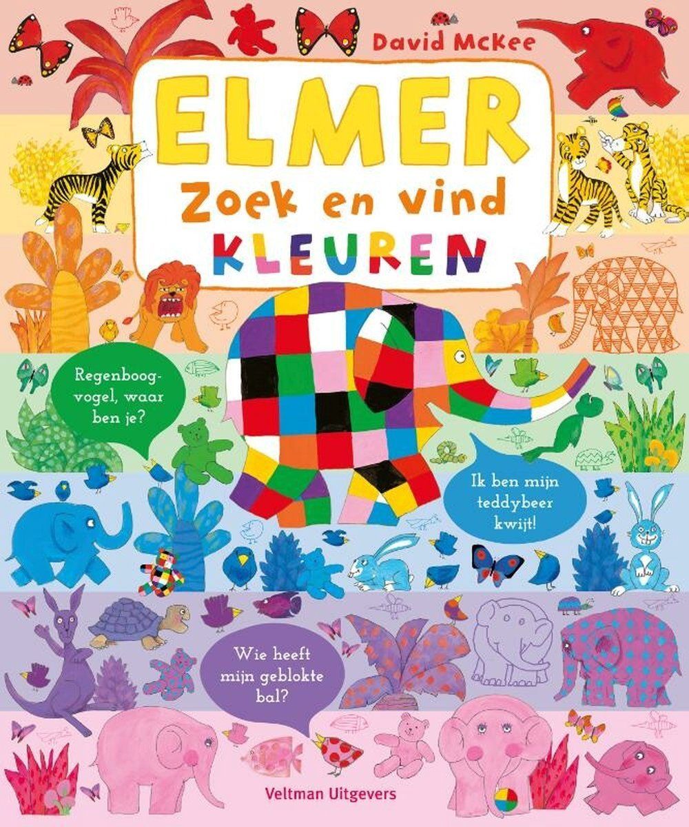 Boekrecensie Elmer zoek en vind - Kleuren - David Mckee